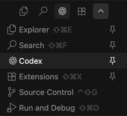 Extension IDE Codex dans un éditeur de code pour demander une modification et revoir le diff
