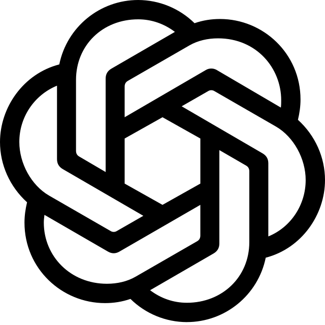 Logo ChatGPT OpenAI en noir