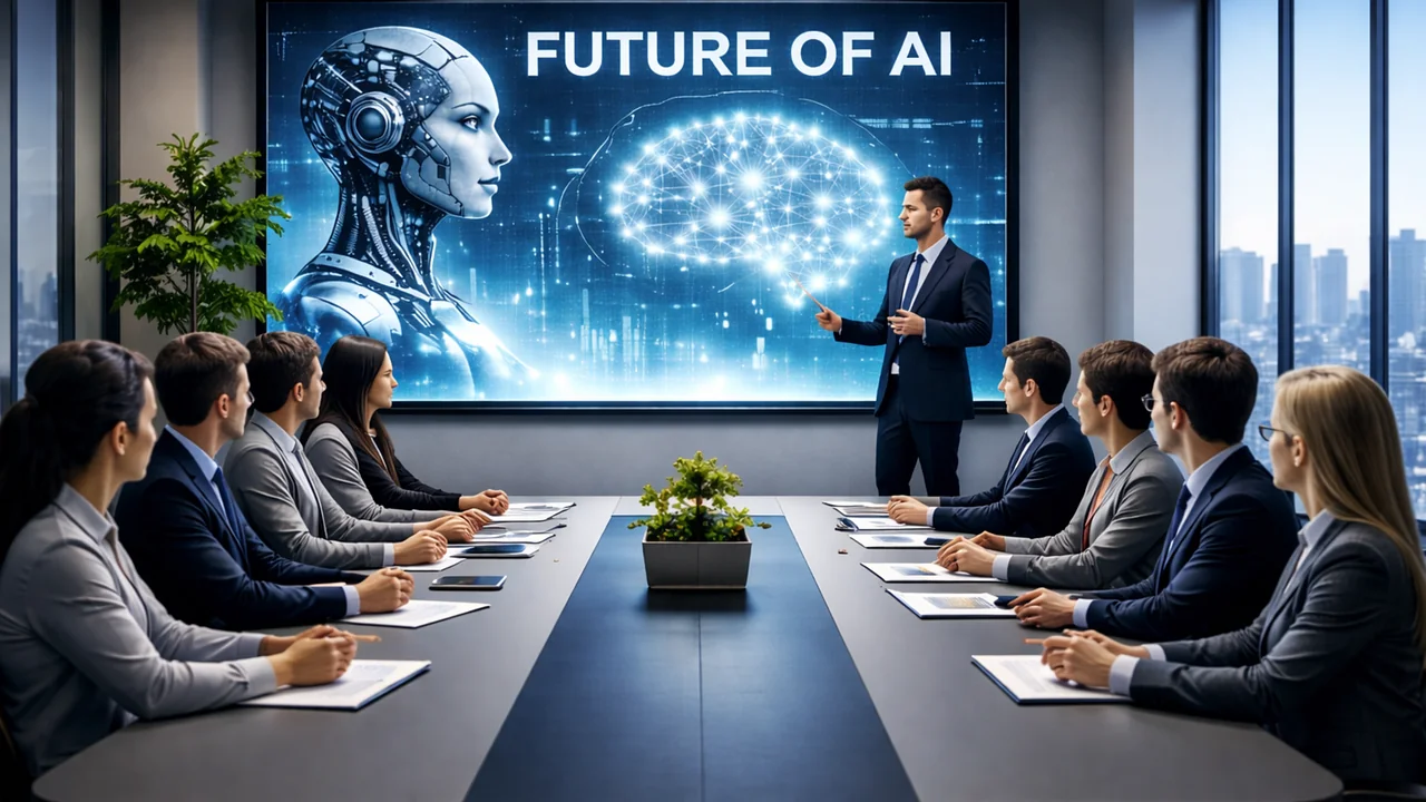 Équipe dirigeante préparant une stratégie d’automatisation IA avec validation humaine