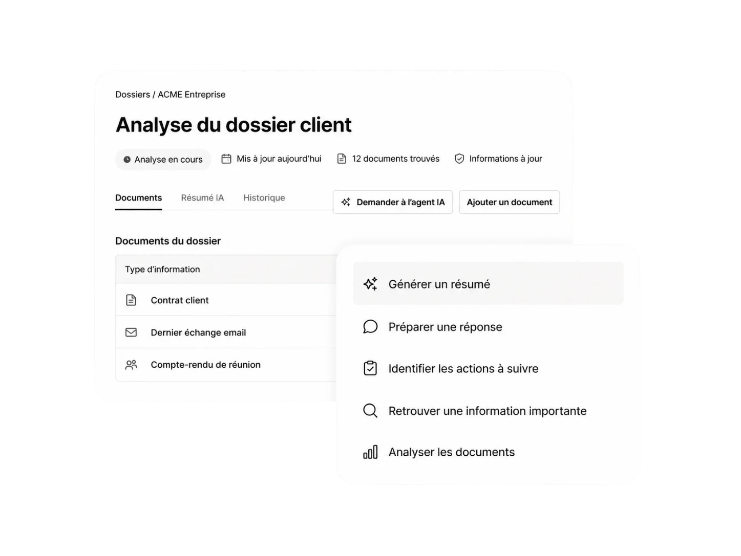 Visuel agent IA pour entreprise sur la page d’accueil
