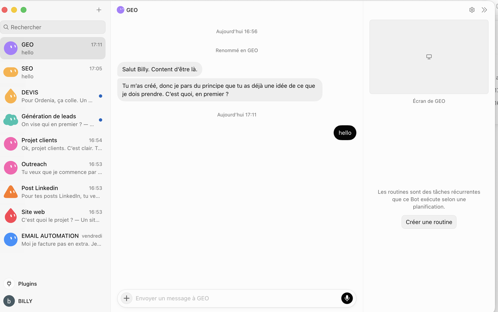Interface d’un Grok Bot spécialisé dans le GEO