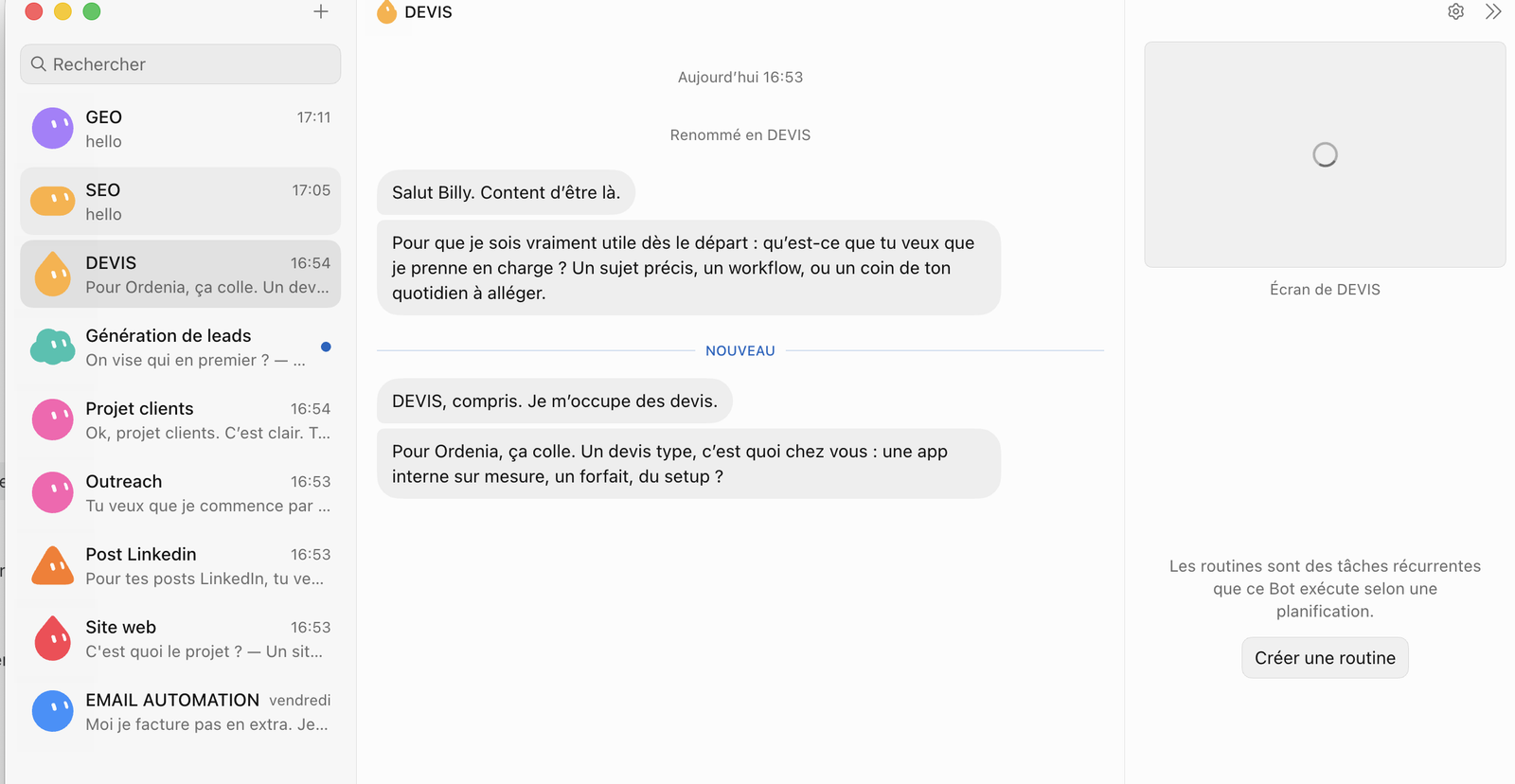 Exemple d’un Grok Bot dédié aux devis